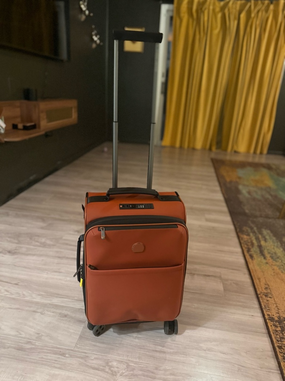 Delsey Paris Orange Carry-On Spinner Luggage - Telescoping Handle